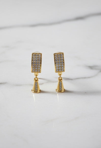 Art Deco Geometric Rectangular & Bell Drop Earrings