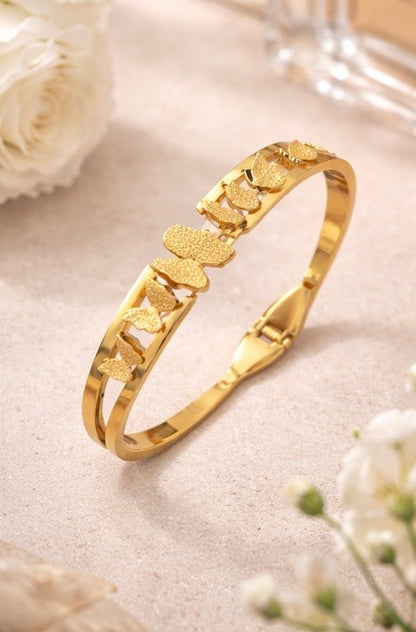 Golden Flutter: Enchanted Butterfly Charm Bangle