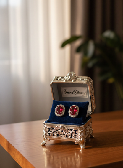 Royal Ruby Elegance Stud Earrings