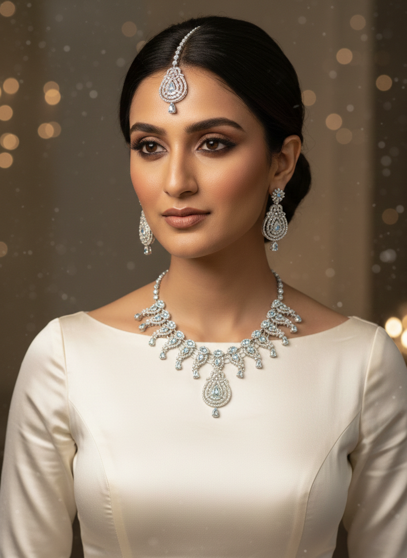 Royal Silver-Plated Crystal Bridal Set
