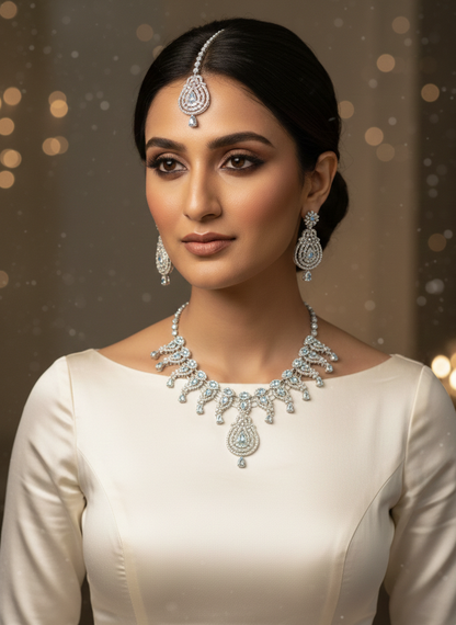 Royal Silver-Plated Crystal Bridal Set