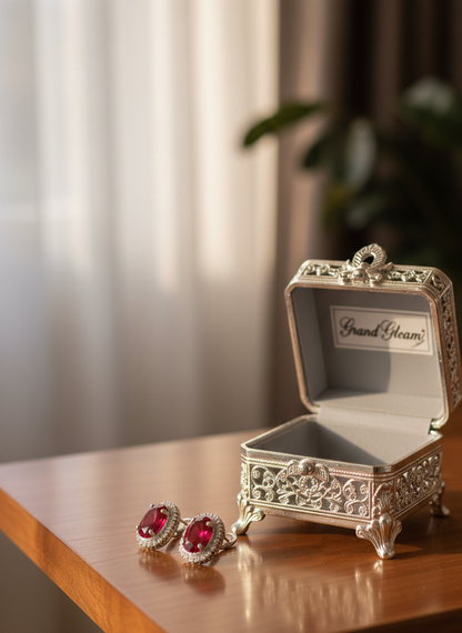 Royal Ruby Elegance Stud Earrings
