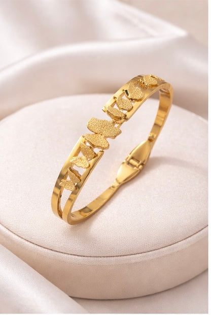 Golden Flutter: Enchanted Butterfly Charm Bangle