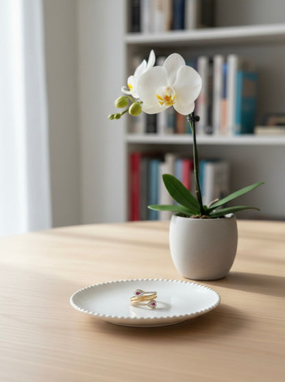 Dual-Headed Serpentine Wrap Ring in 18K Gold Finish