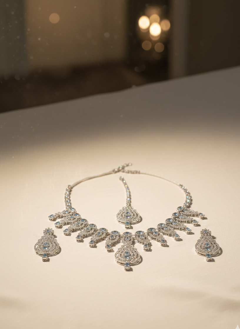 Royal Silver-Plated Crystal Bridal Set