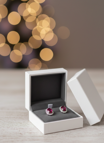 Royal Ruby Elegance Stud Earrings