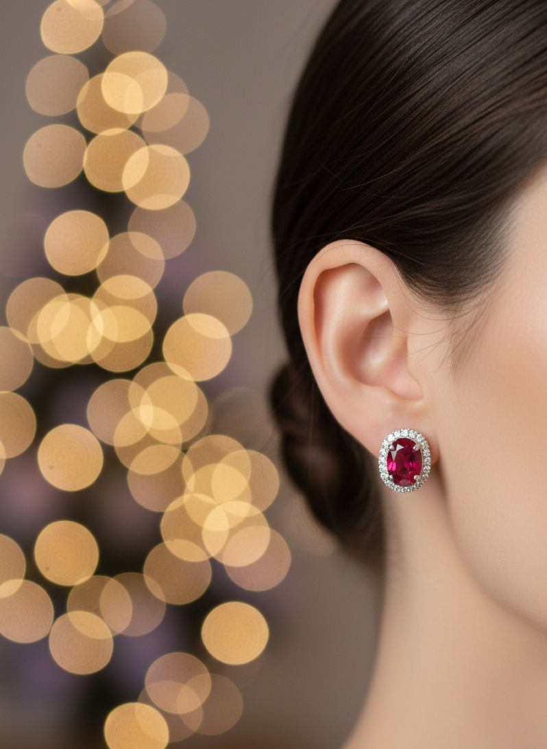 Royal Ruby Elegance Stud Earrings