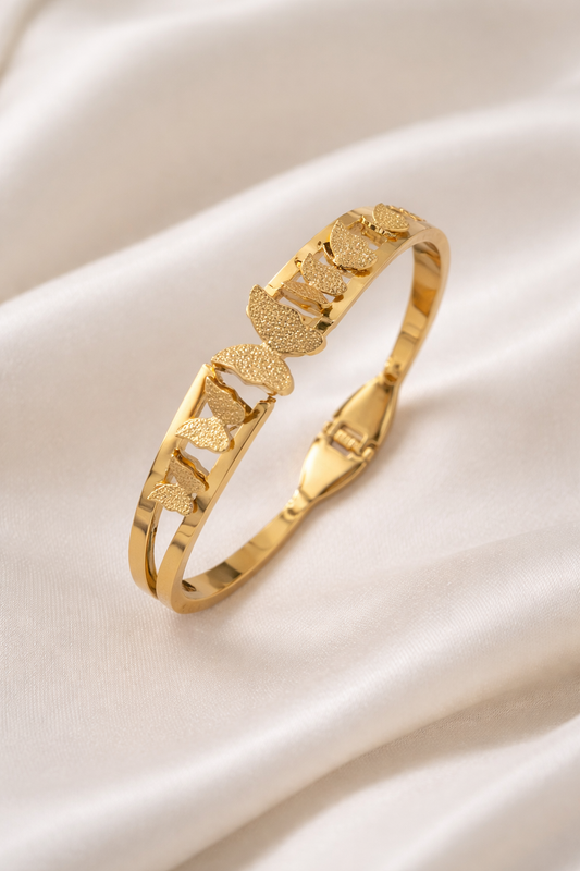 Golden Flutter: Enchanted Butterfly Charm Bangle