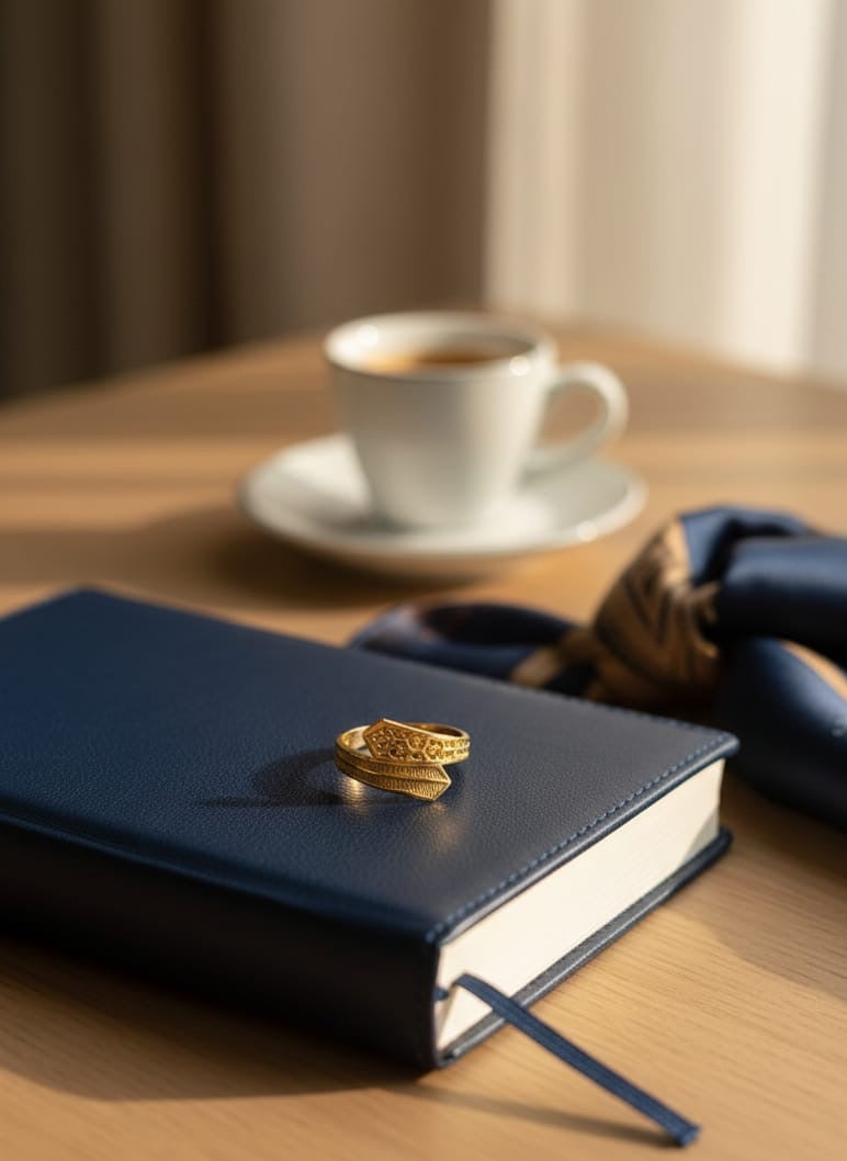 Intricate Textured Gold Wrap Ring - Modern Jewelry Collection
