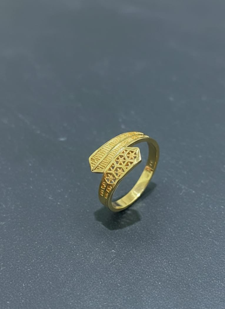Intricate Textured Gold Wrap Ring - Modern Jewelry Collection